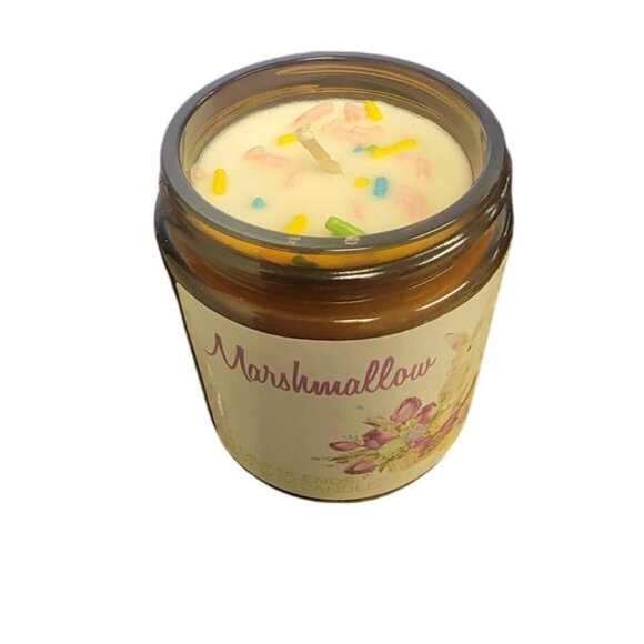 Marshmallow Scented Soy Candle‎ With Sprinkles & Bunny Label - Picture 2 of 3